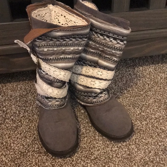 Grey Laced Mukluks